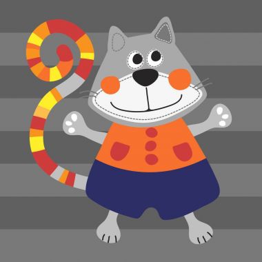 Aplike ayrıntı ile şirin bir kedi