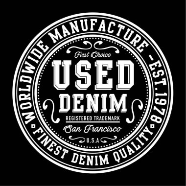 Denim vintage tipografi, t-shirt grafiği