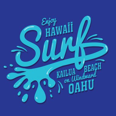 Sörf tipografi, t-shirt grafiği