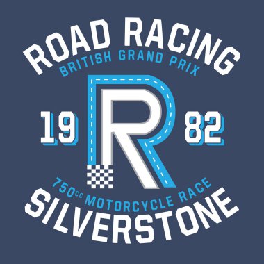 İngiliz yarış tipografi, t-shirt grafiği