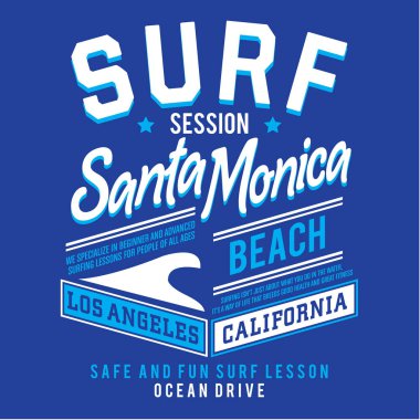 Sörf tipografi illüstrasyon