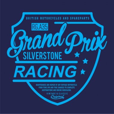 Yarış motosiklet tipografi, y-gömlek grafiği