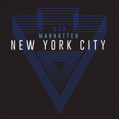 New York City Manhattan typography design with triangle background for male apparels/T-shirt graphic design clipart