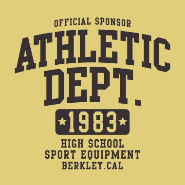 Spor atletik tipografi, t-shirt grafiği