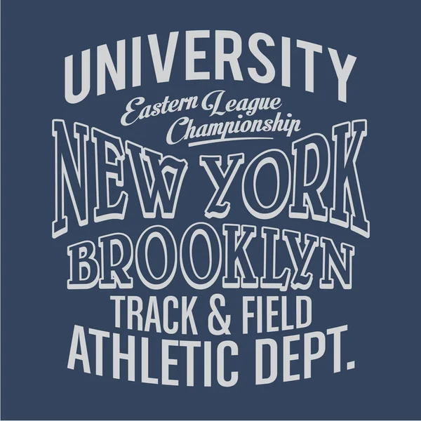 Atletische sport New York typografie — Stockvector