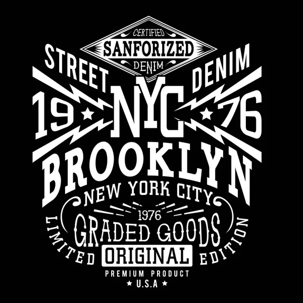 Denim New York typographie — Image vectorielle