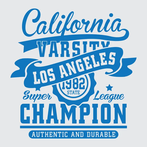 Universidad California Deporte Tipografía Camiseta Gráfica — Archivo Imágenes Vectoriales
