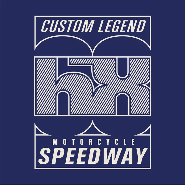 Μοτοσικλέτα Speedway Τυπογραφία Γραφικό Shirt — Διανυσματικό Αρχείο