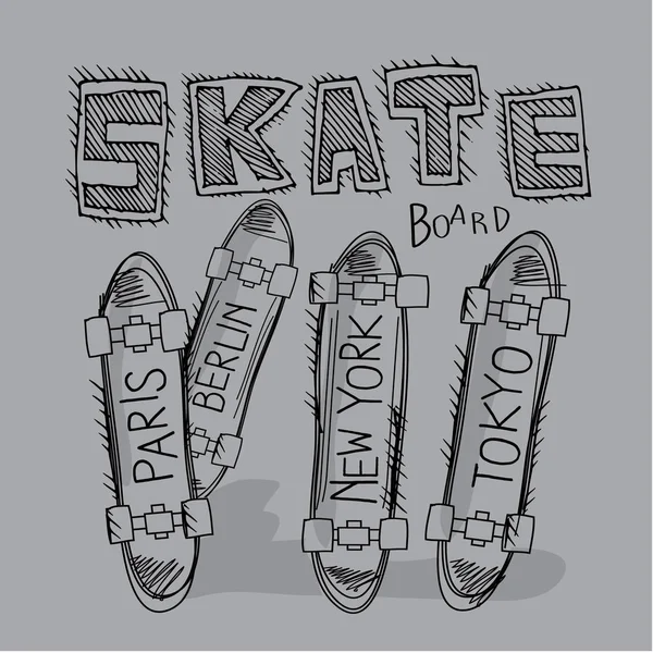 Типография скейтборда — стоковый вектор