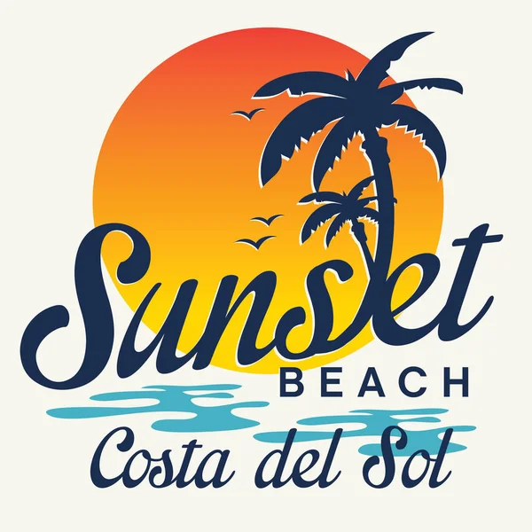 Sunset beach typografie — Stockvector