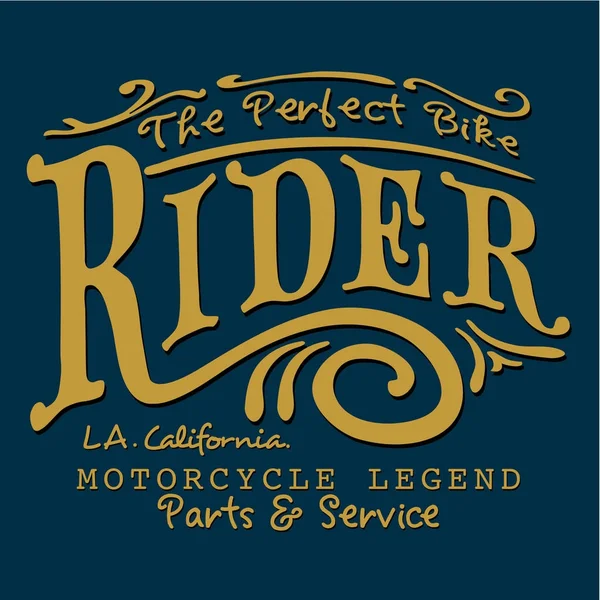 Motorcykel rider typografi — Stock vektor