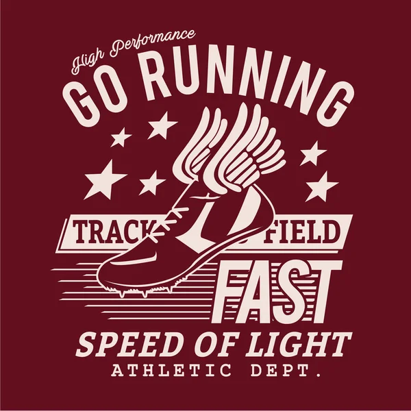 Tipografía Atletismo Gráfico Camiseta — Archivo Imágenes Vectoriales