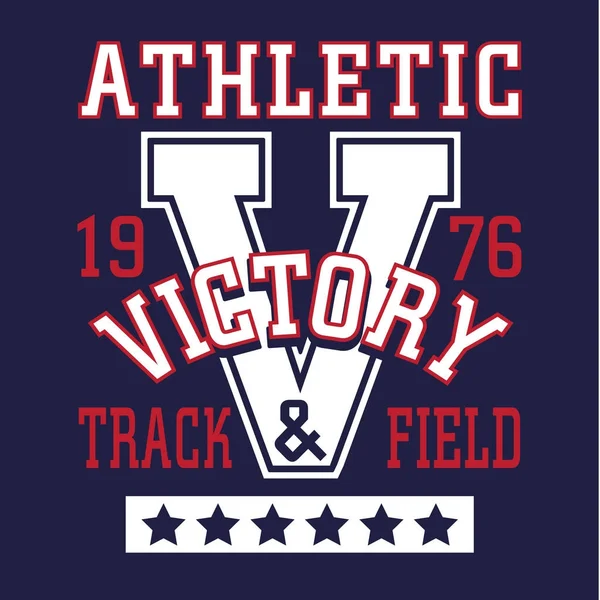 Sportovní Atletické Typografie Tričko Grafika — Stockový vektor