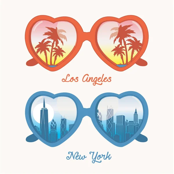 Sunglasses Illustration Tee Shirt Typography Graphic — Stock Vector