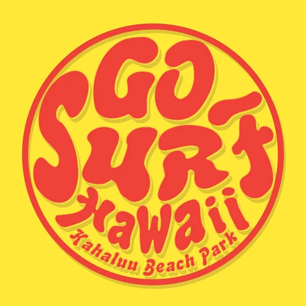 Surf Hawaii typografie — Stockvector