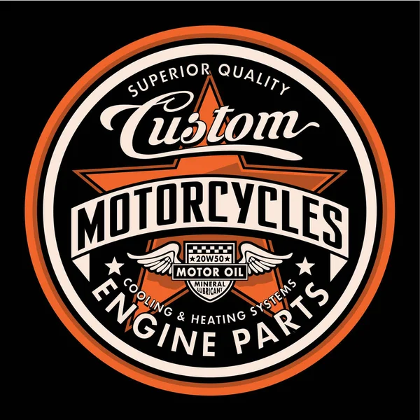 Motorcykel Typografi Shirt Grafik — Stock vektor