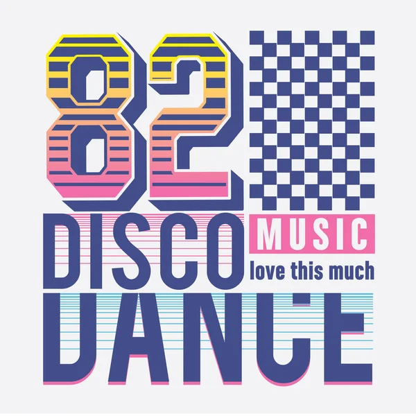 Dance Disco Tipografía Musical Gráfico Camiseta — Archivo Imágenes Vectoriales