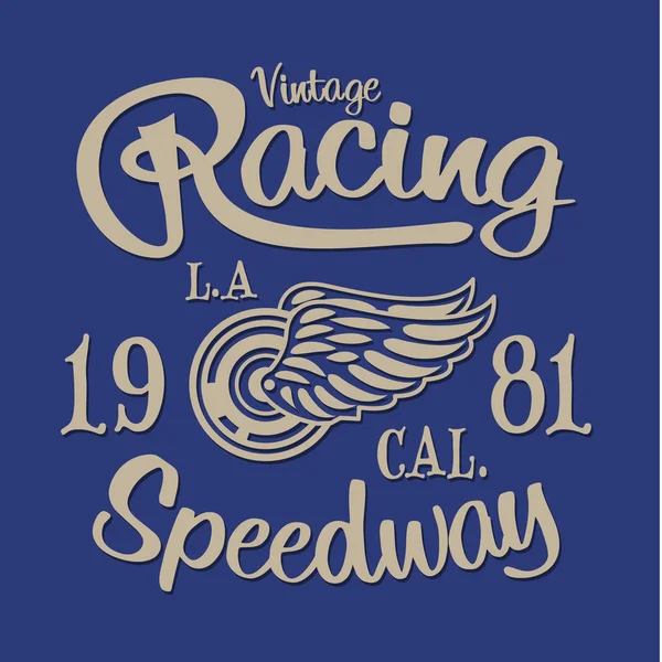 Vintage racing typografii — Wektor stockowy