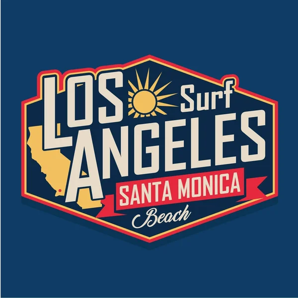 Surf California Typography Shirt Graphic — Stock Vector