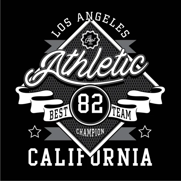 Atletik spor California tipografi, t-shirt grafiği