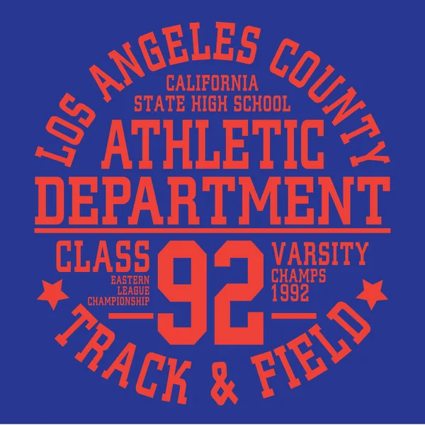 Faculdade esporte atlético tipografia Califórnia —  Vetores de Stock