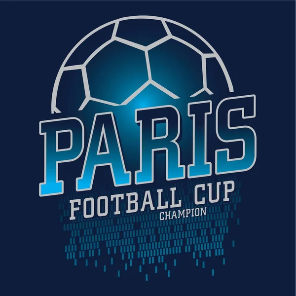 Tipografía de la copa de fútbol de París — Vector de stock