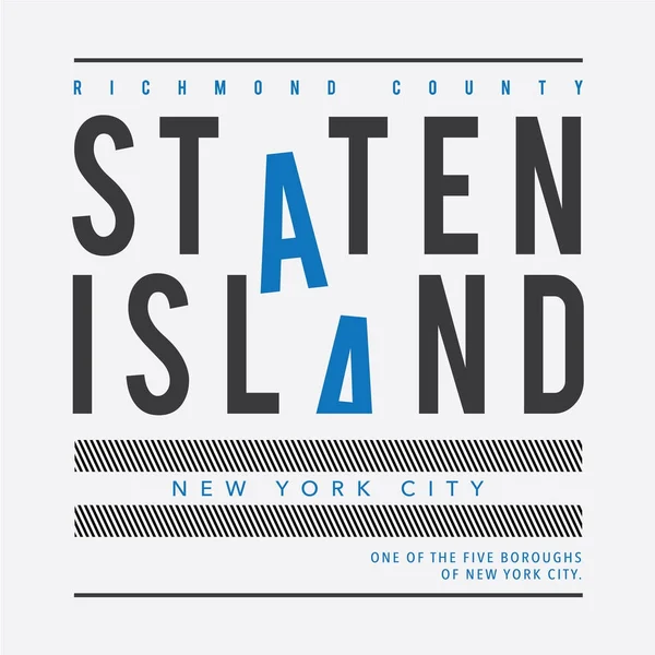 Νέα Υόρκη Νησί Τυπογραφία Γραφικό Shirt — Διανυσματικό Αρχείο