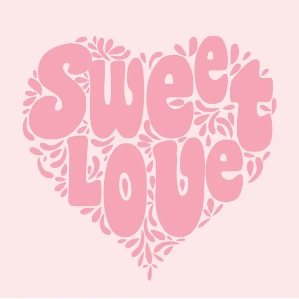 Tipografía Dulce Amor Gráfico Camiseta — Vector de stock