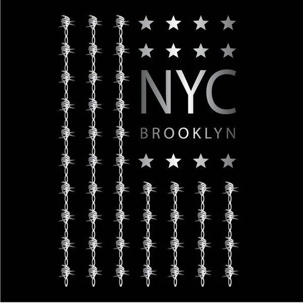 New York Brooklyn typografie — Stockvector