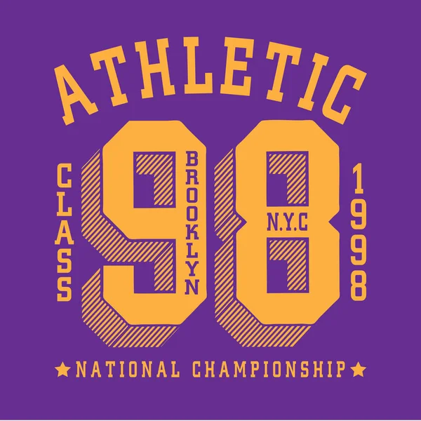 Sport atletisk New york typografi — Stock vektor