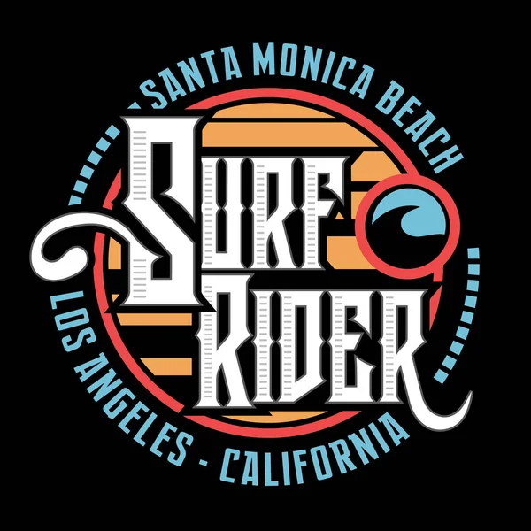 Surf Rider Typografii Shirt Grafiki — Wektor stockowy