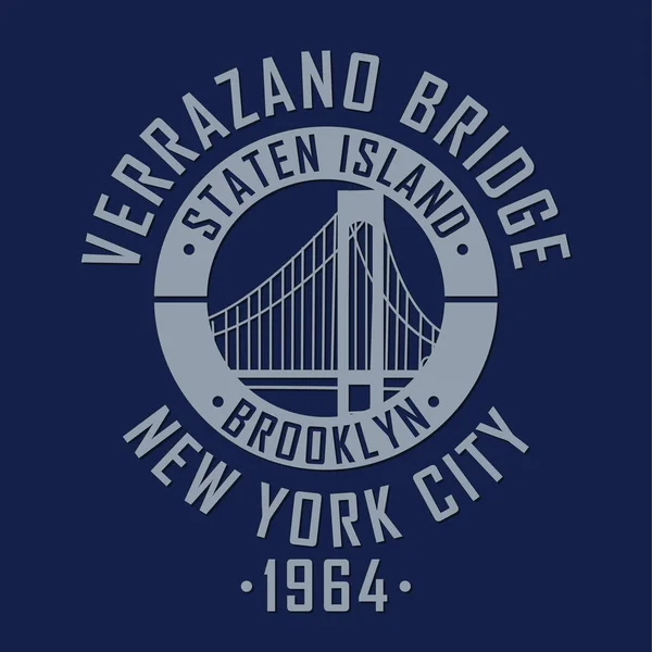 Vintage τυπογραφίας γέφυρα της Νέας Υόρκης — Διανυσματικό Αρχείο