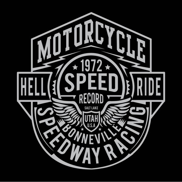 Типография мотогонок, графика футболок
