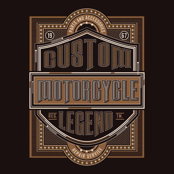 Motocykl Wektory Etykiety Karton Typografii Ubrania — Wektor stockowy