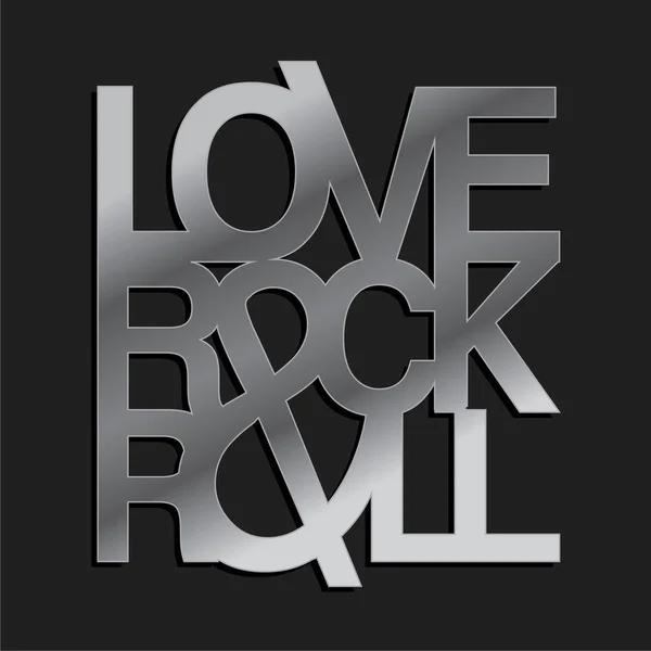 Love Rock Music Typography Shirt Graphic — Stock Vector
