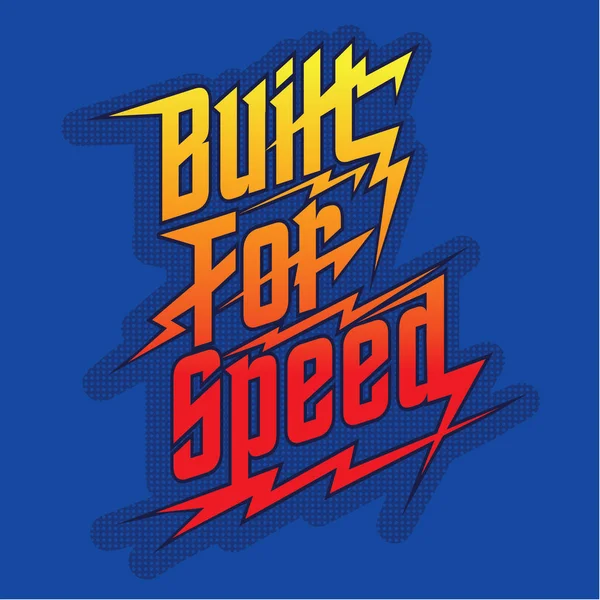 Speed Racing Autó Tipográfia Póló Grafika — Stock Vector
