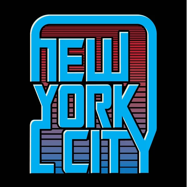New York City Typografie Shirt Afbeelding — Stockvector