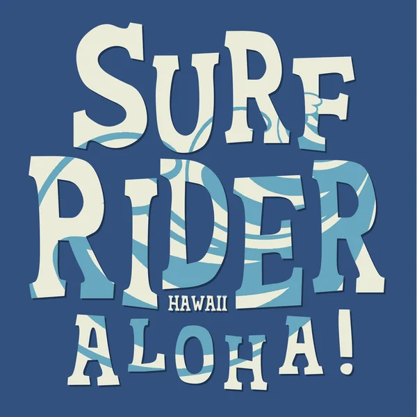 Tipografía Surf Rider Gráfico Camiseta — Vector de stock