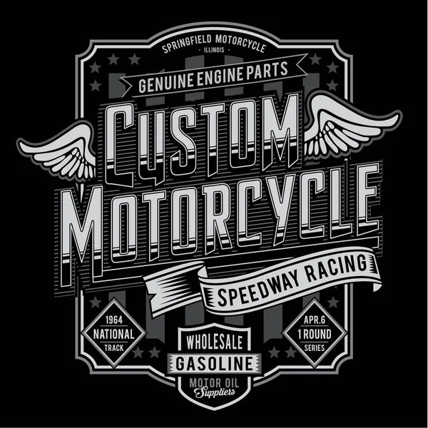 Πίστα Αγώνων Μοτοσικλέτας Αγωνιστικά Τυπογραφία Shirt Grahic — Διανυσματικό Αρχείο