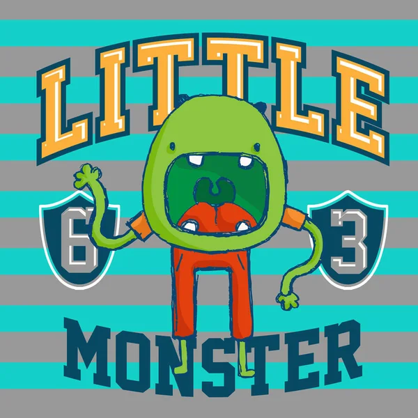 Little Monster Diseño Prendas Vintage Para Niños Elementos Diseño Interiores — Archivo Imágenes Vectoriales