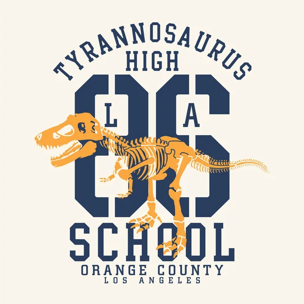 Atletische Sport Tyrannosaurus Typografie Shirt Afbeelding — Stockvector