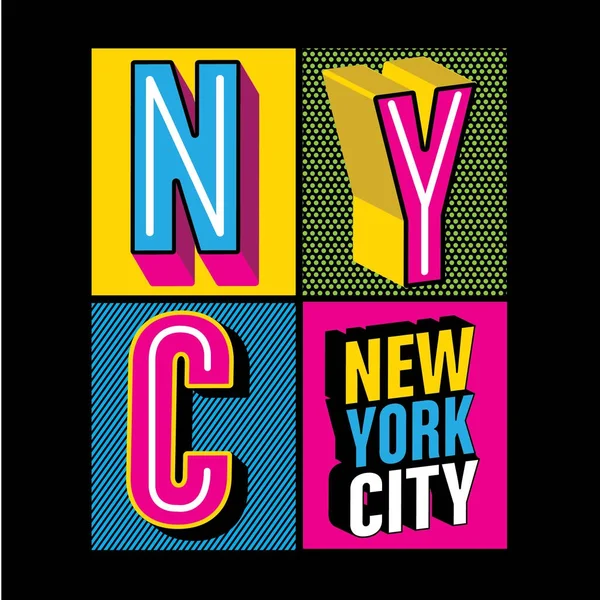 Tipografía 3D de la ciudad de Nueva York — Vector de stock