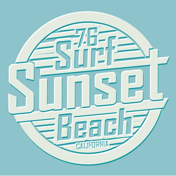 Sport Surf Typografii Shirt Grafiki — Wektor stockowy
