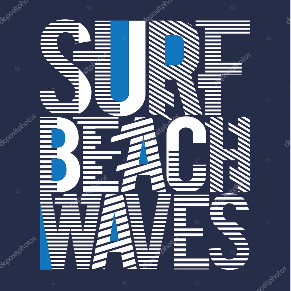 Surf waves typography, t-shirt graphic