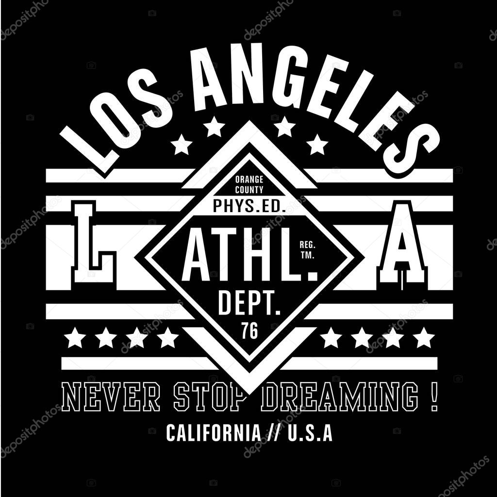 Athletic sport California typography