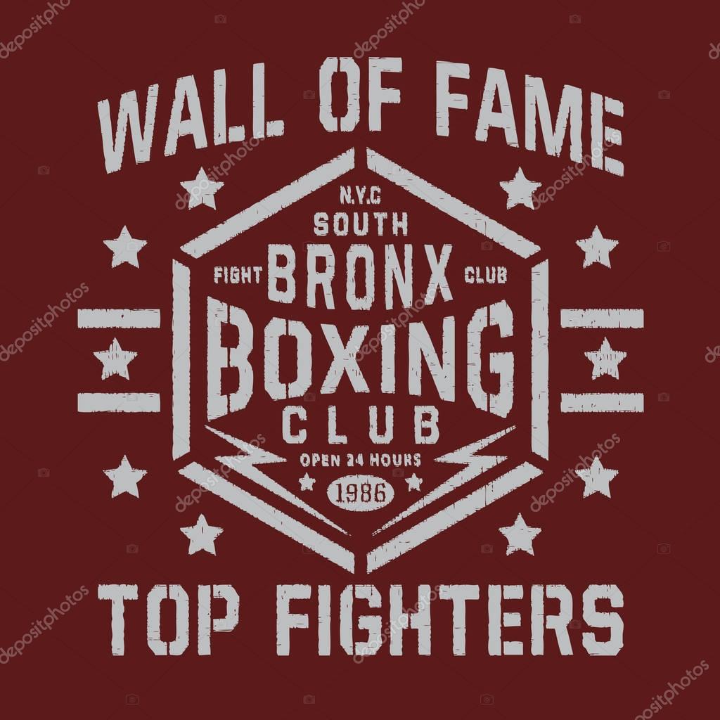 Boxing fighter typography, t-shirt graphic