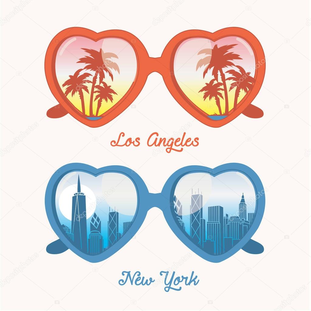 Sunglasses illustration, tee shirt typography, graphic