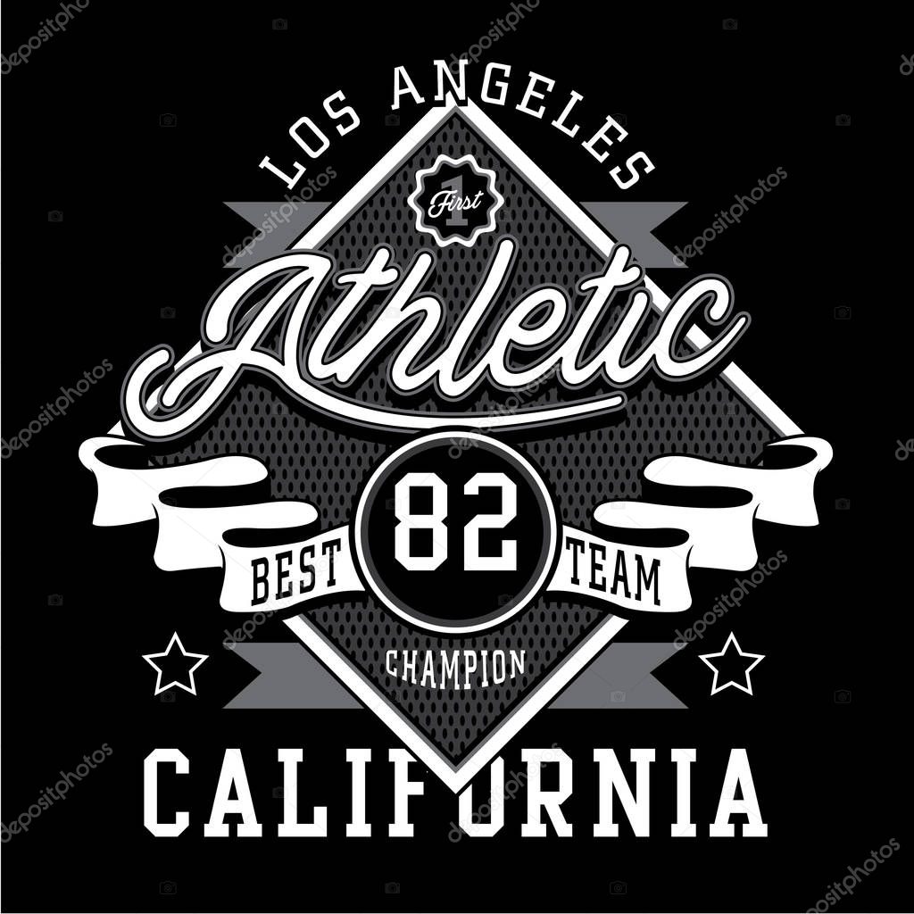 Athletic sport California typography, t-shirt graphic