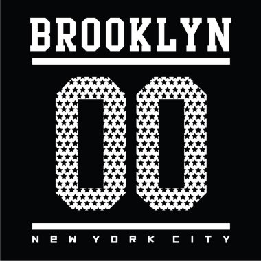 Brooklyn spor şehir tipografi, t-shirt grafiği