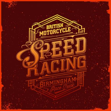 Hız yarış ve motosiklet tipografi ile degrade vektör görüntü / degrade poster grafiği